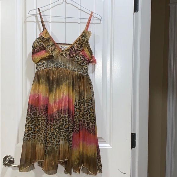 Two tone leopard print dress - Picture 1 of 3